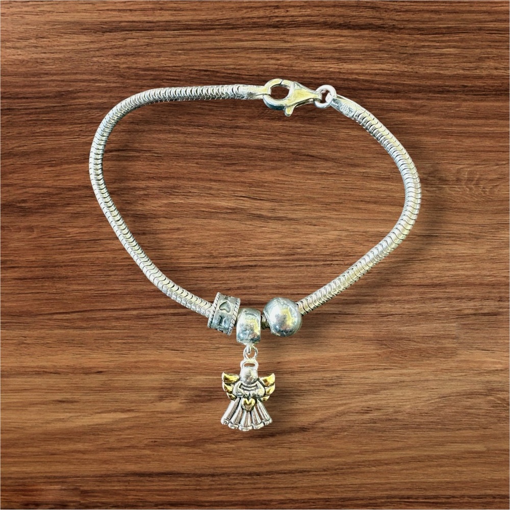 Sterling Silver Angel Charm Bracelet